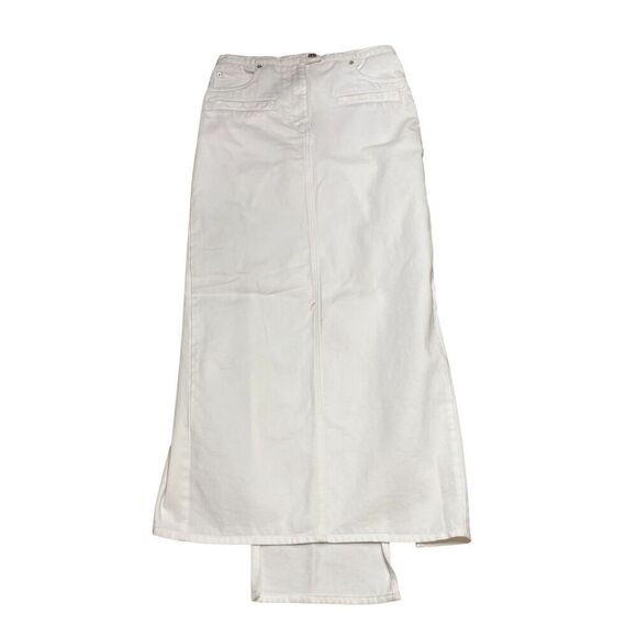 COURRÈGES Seven-Pocket Denim Maxi Skirt in White NWT Size 4 - Picture 5 of 9